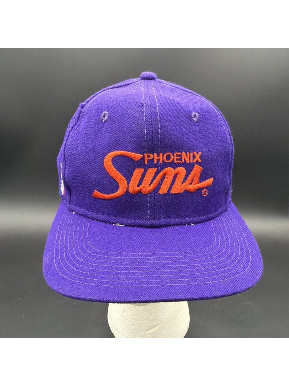 Vtg Phoenix Suns Sports Specialties Script SnapBack Hat Basketball Nba Wool-READ